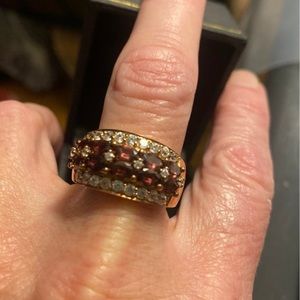 New Shop HQ Purple amethyst & crystal Ring 9